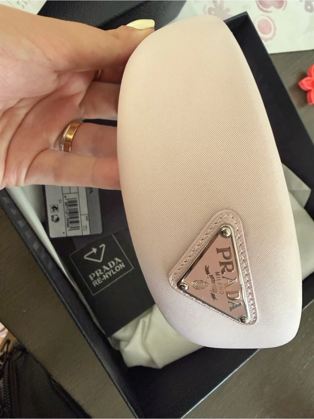 Prada Pink Nylon Headband with dust bag - Picture 5 of 7